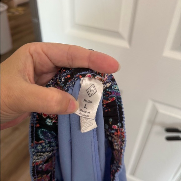 Vera Bradley light Blue nurses scrub pants size petite Large Drawstring Pockets - Picture 7 of 7